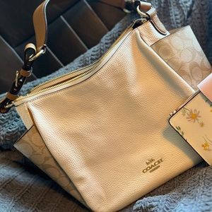Coach “Rori” white shoulder bag